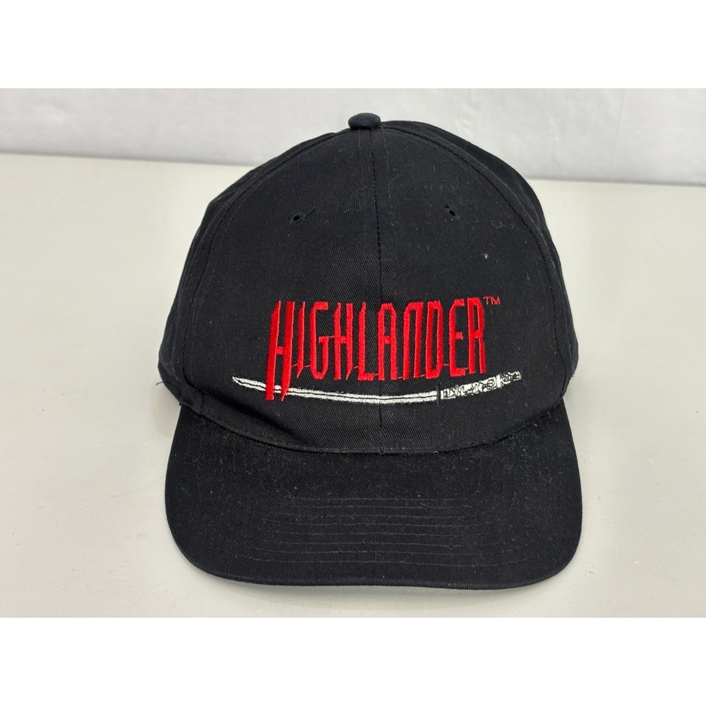 Highlander Movie Promo Hat Cap Adjustable Snap Back Mens Black Vintage 90s